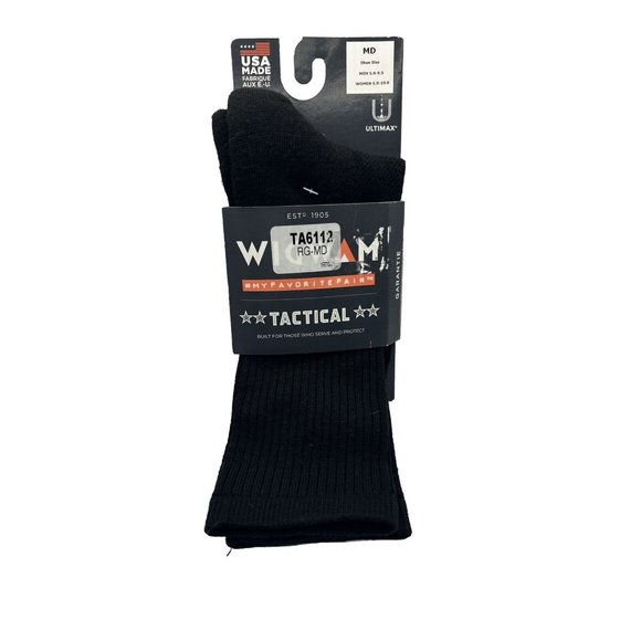 Wigwam Tactical Hot Weather Dress Socks Uniform Medium Black Moisture Control - Picture 1 of 5